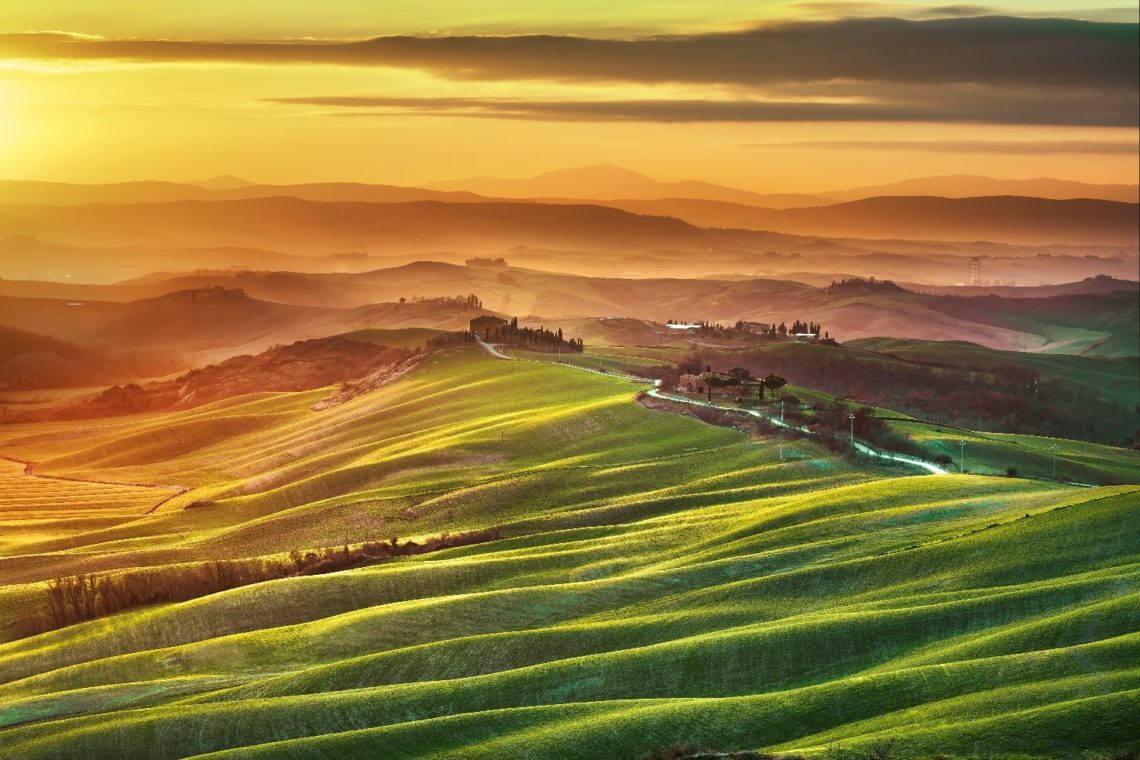 Tá¡pica paisagem campesina da Toscana